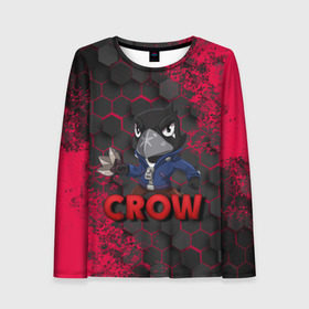 Женский лонгслив 3D с принтом Brawl Stars CROW в городе Новоалтайск, 100% полиэстер | длинные рукава, круглый вырез горловины, полуприлегающий силуэт | brawl | brawl stars | crow | leon | stars | бравл | бравл старс | браво старс | ворон | ворона | игра | компьютерная | кров | леон | онлайн | старс