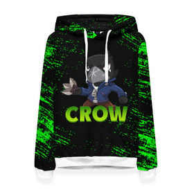 Женская толстовка 3D с принтом Brawl Stars CROW в городе Новоалтайск, 100% полиэстер  | двухслойный капюшон со шнурком для регулировки, мягкие манжеты на рукавах и по низу толстовки, спереди карман-кенгуру с мягким внутренним слоем. | brawl | brawl stars | crow | leon | stars | бравл | бравл старс | браво старс | ворон | ворона | игра | компьютерная | кров | леон | онлайн | старс