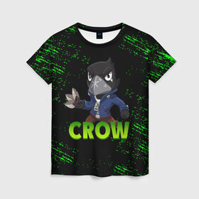 Женская футболка 3D с принтом Brawl Stars CROW в городе Новоалтайск, 100% полиэфир ( синтетическое хлопкоподобное полотно) | прямой крой, круглый вырез горловины, длина до линии бедер | brawl | brawl stars | crow | leon | stars | бравл | бравл старс | браво старс | ворон | ворона | игра | компьютерная | кров | леон | онлайн | старс