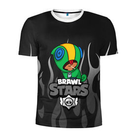 Мужская футболка 3D спортивная с принтом BRAWL STARS LEON в городе Новоалтайск, 100% полиэстер с улучшенными характеристиками | приталенный силуэт, круглая горловина, широкие плечи, сужается к линии бедра | android | brawl stars | games | leon | mobile | stars | игры | леон | мобильные игры