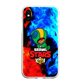 Чехол для iPhone XS Max матовый с принтом BRAWL STARS LEON в городе Новоалтайск, Силикон | Область печати: задняя сторона чехла, без боковых панелей | android | brawl stars | games | leon | mobile | stars | игры | леон | мобильные игры
