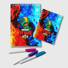 Блокнот с принтом BRAWL STARS LEON в городе Новоалтайск, 100% бумага | 48 листов, плотность листов — 60 г/м2, плотность картонной обложки — 250 г/м2. Листы скреплены удобной пружинной спиралью. Цвет линий — светло-серый
 | android | brawl stars | games | leon | mobile | stars | игры | леон | мобильные игры