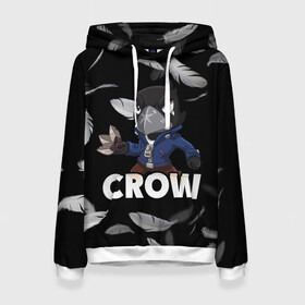 Женская толстовка 3D с принтом Brawl Stars CROW в городе Новоалтайск, 100% полиэстер  | двухслойный капюшон со шнурком для регулировки, мягкие манжеты на рукавах и по низу толстовки, спереди карман-кенгуру с мягким внутренним слоем. | brawl | brawl stars | crow | leon | stars | бравл | бравл старс | браво старс | ворон | ворона | игра | компьютерная | кров | леон | онлайн | старс
