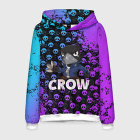 Мужская толстовка 3D с принтом Brawl Stars CROW в городе Новоалтайск, 100% полиэстер | двухслойный капюшон со шнурком для регулировки, мягкие манжеты на рукавах и по низу толстовки, спереди карман-кенгуру с мягким внутренним слоем. | brawl | brawl stars | crow | leon | stars | бравл | бравл старс | браво старс | ворон | ворона | игра | компьютерная | кров | леон | онлайн | старс