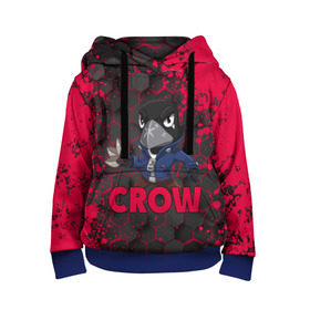 Детская толстовка 3D с принтом Brawl Stars CROW в городе Новоалтайск, 100% полиэстер | двухслойный капюшон со шнурком для регулировки, мягкие манжеты на рукавах и по низу толстовки, спереди карман-кенгуру с мягким внутренним слоем | brawl | brawl stars | crow | leon | stars | бравл | бравл старс | браво старс | ворон | ворона | игра | компьютерная | кров | леон | онлайн | старс