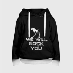 Детская толстовка 3D с принтом Queen. We Will Rock You в городе Новоалтайск, 100% полиэстер | двухслойный капюшон со шнурком для регулировки, мягкие манжеты на рукавах и по низу толстовки, спереди карман-кенгуру с мягким внутренним слоем | bohemian | brian | freddie | may | mercury | queen | rhapsody | roger | taylor | богемная | богемская | брайан | джон | королева | меркьюри | мэй | рапсодия | роджер | тейлор | фредди
