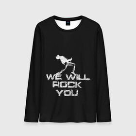 Мужской лонгслив 3D с принтом Queen. We Will Rock You в городе Новоалтайск, 100% полиэстер | длинные рукава, круглый вырез горловины, полуприлегающий силуэт | Тематика изображения на принте: bohemian | brian | freddie | may | mercury | queen | rhapsody | roger | taylor | богемная | богемская | брайан | джон | королева | меркьюри | мэй | рапсодия | роджер | тейлор | фредди