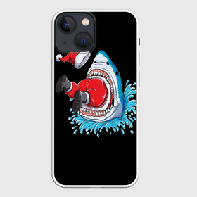 Чехол для iPhone 13 mini с принтом Съеденный Санта в городе Новоалтайск,  |  | Тематика изображения на принте: bells | christmas | claus | jingle | merry | santa | vevo | год | дед | клаус | мороз | новый | олени | олень | рождество | санта | снеговик | снежинки | узор