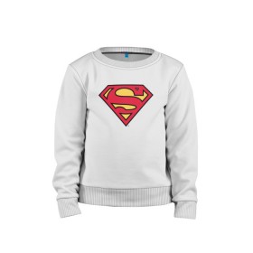 Детский свитшот хлопок с принтом Superman logo в городе Новоалтайск, 100% хлопок | круглый вырез горловины, эластичные манжеты, пояс и воротник | clark kent | superman | кларк кент | супермен | супермэн