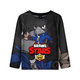 Детский лонгслив 3D с принтом BRAWL STARS CROW в городе Новоалтайск, 100% полиэстер | длинные рукава, круглый вырез горловины, полуприлегающий силуэт
 | brawl stars | brawl stars crow | brawler | crow | бравл старз | бравлер | ворон