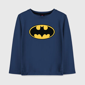 Детский лонгслив хлопок с принтом Batman logo в городе Новоалтайск, 100% хлопок | круглый вырез горловины, полуприлегающий силуэт, длина до линии бедер | bat man | batman | batman comics | caped crusader | comics | dark knight | бетмен | брюс уэйн | бэт мен | бэтмен | тёмный рыцарь
