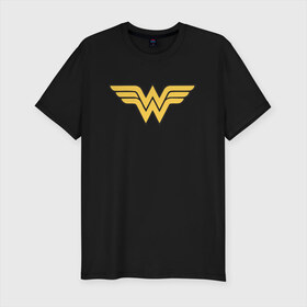 Мужская футболка премиум с принтом Wonder Woman в городе Новоалтайск, 92% хлопок, 8% лайкра | приталенный силуэт, круглый вырез ворота, длина до линии бедра, короткий рукав | dc | dc comics | diana prince | wonder woman | вандер вуман | вондер вуман | диана принс | супер женщина | чудо женщина