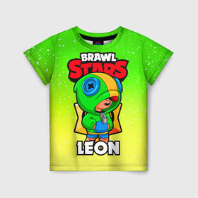 Детская футболка 3D с принтом BRAWL STARS LEON в городе Новоалтайск, 100% гипоаллергенный полиэфир | прямой крой, круглый вырез горловины, длина до линии бедер, чуть спущенное плечо, ткань немного тянется | brawl stars | brawl stars leon | brawler | leon | бравл старз | бравлер | леон