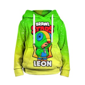 Детская толстовка 3D с принтом BRAWL STARS LEON в городе Новоалтайск, 100% полиэстер | двухслойный капюшон со шнурком для регулировки, мягкие манжеты на рукавах и по низу толстовки, спереди карман-кенгуру с мягким внутренним слоем | brawl stars | brawl stars leon | brawler | leon | бравл старз | бравлер | леон