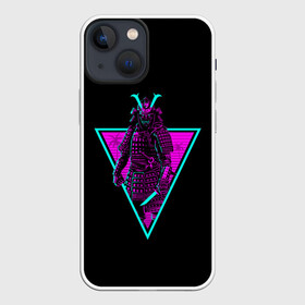 Чехол для iPhone 13 mini с принтом Samurai Retro Neon в городе Новоалтайск,  |  | neon | retro | retrowave | samurai | warior | wave | воин | воины | войны | гладиатор | неон | ретро | ретровейв | рэтро | самураи | самурай