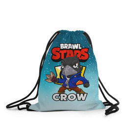 Рюкзак-мешок 3D с принтом BRAWL STARS CROW в городе Новоалтайск, 100% полиэстер | плотность ткани — 200 г/м2, размер — 35 х 45 см; лямки — толстые шнурки, застежка на шнуровке, без карманов и подкладки | brawl stars | brawl stars crow | brawler | crow | бравл старз | бравлер | ворон