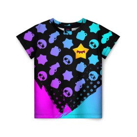 Детская футболка 3D с принтом BRAWL STARS - SANDY в городе Новоалтайск, 100% гипоаллергенный полиэфир | прямой крой, круглый вырез горловины, длина до линии бедер, чуть спущенное плечо, ткань немного тянется | brawl | bull | colt | crow | game | games | leon | online | penny | poco | sandy | shelly | spike | star | stars | wanted | брав | бравл | браво | звезда | звезды | игра | игры | лого | онлайн | сенди | старс | сэнди