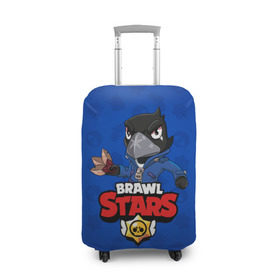 Чехол для чемодана 3D с принтом BRAWL STARS CROW в городе Новоалтайск, 86% полиэфир, 14% спандекс | двустороннее нанесение принта, прорези для ручек и колес | 8 bit | 8 бит | brawl stars | bull | colt | crow | leon | leon shark | shark | stars | акула | берли | ворон | динамайк | кольт | леон | леон акула | нита | спайк | шелли | эль примо