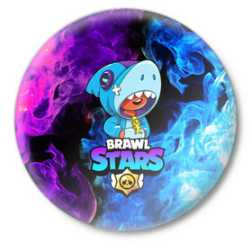 Значок с принтом BRAWL STARS LEON SHARK | ЛЕОН в городе Новоалтайск,  металл | круглая форма, металлическая застежка в виде булавки | 8 bit | 8 бит | bibi | brawl stars | bull | coach mike | colt | crow | evil gene | gale | gene | leon | leon shark | max | mecha crow | mortis | mr.p | nani | phoenix | sally leon | sandy | shark | spike | sprout | stars | tara