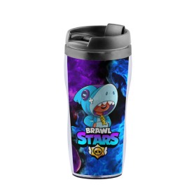 Термокружка-непроливайка с принтом BRAWL STARS LEON SHARK в городе Новоалтайск, внутренняя часть — пищевой пластик, наружная часть — прозрачный пластик, между ними — полиграфическая вставка с рисунком | объем — 350 мл, герметичная крышка | Тематика изображения на принте: 8 bit | 8 бит | bibi | brawl stars | bull | coach mike | colt | crow | evil gene | gale | gene | leon | leon shark | max | mecha crow | mortis | mr.p | nani | phoenix | sally leon | sandy | shark | spike | sprout | stars | tara