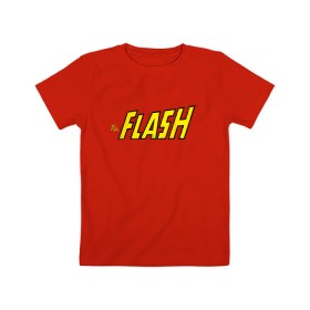 Детская футболка хлопок с принтом The Flash в городе Новоалтайск, 100% хлопок | круглый вырез горловины, полуприлегающий силуэт, длина до линии бедер | Тематика изображения на принте: barry allen | dc | dc comics | flash | shtatflash | барри аллен | флеш | флэш