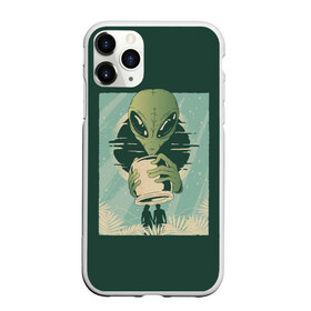 Чехол для iPhone 11 Pro матовый с принтом Пришелец ловит людишек в городе Новоалтайск, Силикон |  | abstract | alien | ufo | инопланетяне | инопланетянин | нло | пришелец | пришельцы