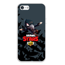 Чехол для iPhone 5/5S матовый с принтом BRAWL STARS CROW в городе Новоалтайск, Силикон | Область печати: задняя сторона чехла, без боковых панелей | 8 bit | 8 бит | brawl stars | bull | colt | crow | leon | leon shark | shark | stars | акула | берли | ворон | динамайк | кольт | леон | леон акула | нита | спайк | шелли | эль примо