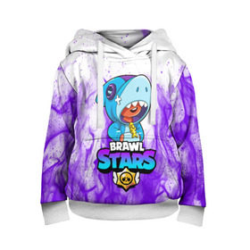 Детская толстовка 3D с принтом BRAWL STARS LEON SHARK в городе Новоалтайск, 100% полиэстер | двухслойный капюшон со шнурком для регулировки, мягкие манжеты на рукавах и по низу толстовки, спереди карман-кенгуру с мягким внутренним слоем | 8 bit | 8 бит | brawl stars | bull | colt | crow | leon | leon shark | shark | stars | акула | берли | ворон | динамайк | кольт | леон | леон акула | нита | спайк | шелли | эль примо