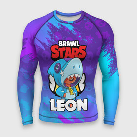 Мужской рашгард 3D с принтом BRAWL STARS LEON SHARK в городе Новоалтайск,  |  | 8 bit | 8 бит | brawl stars | bull | colt | crow | leon | leon shark | shark | stars | акула | берли | ворон | динамайк | кольт | леон | леон акула | нита | спайк | шелли | эль примо