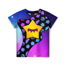 Детская футболка 3D с принтом BRAWL STARS - SANDY в городе Новоалтайск, 100% гипоаллергенный полиэфир | прямой крой, круглый вырез горловины, длина до линии бедер, чуть спущенное плечо, ткань немного тянется | brawl | bull | colt | crow | game | games | leon | online | penny | poco | sandy | shelly | spike | star | stars | wanted | брав | бравл | браво | звезда | звезды | игра | игры | лого | онлайн | сенди | старс | сэнди