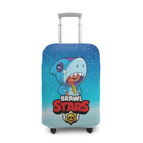 Чехол для чемодана 3D с принтом BRAWL STARS LEON SHARK в городе Новоалтайск, 86% полиэфир, 14% спандекс | двустороннее нанесение принта, прорези для ручек и колес | 8 bit | 8 бит | brawl stars | bull | colt | crow | leon | leon shark | shark | stars | акула | берли | ворон | динамайк | кольт | леон | леон акула | нита | спайк | шелли | эль примо