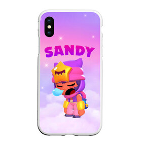 Чехол для iPhone XS Max матовый с принтом BRAWL STARS - SANDY в городе Новоалтайск, Силикон | Область печати: задняя сторона чехла, без боковых панелей | brawl | bull | colt | crow | game | games | leon | online | penny | poco | sandy | shelly | spike | star | stars | wanted | брав | бравл | браво | звезда | звезды | игра | игры | лого | онлайн | сенди | старс | сэнди