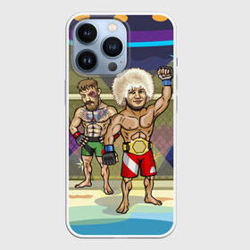 Чехол для iPhone 13 Pro с принтом Хабиб Нурмагомедов VS Конор в городе Новоалтайск,  |  | khabib | mcgreg | mcgregor | mma | ufc | боец | дагестан | даги | единоборства | конор | конор макгрегор | макгрегор | махачкала | мма | спорт | хабиб | хабиб нурмагомедов | юфс