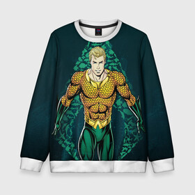 Детский свитшот 3D с принтом Aquaman в городе Новоалтайск, 100% полиэстер | свободная посадка, прямой крой, мягкая тканевая резинка на рукавах и понизу свитшота | aquaman | arthur curry | dc | dc comics | shtatjl | аквамен | артур карри