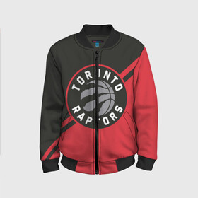 Детский бомбер 3D с принтом Toronto Raptors BR в городе Новоалтайск, 100% полиэстер | застегивается на молнию, по бокам два кармана без застежек, мягкие манжеты, по низу бомбера и на воротнике — эластичная резинка | nba | raptors | toronto | toronto raptors | баскетбол | нба | рэпторс | торонто | торонто рэпторс