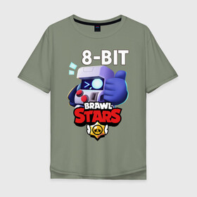 Мужская футболка хлопок Oversize с принтом Brawl Stars 8-BIT в городе Новоалтайск, 100% хлопок | свободный крой, круглый ворот, “спинка” длиннее передней части | 8 bit | 8 бит | brawl | brawl stars | crow | leon | stars | бравл | бравл старс | браво старс | игра | компьютерная | кров | леон | онлайн | старс