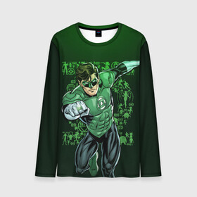 Мужской лонгслив 3D с принтом Green Lantern в городе Новоалтайск, 100% полиэстер | длинные рукава, круглый вырез горловины, полуприлегающий силуэт | dc | dc comics | green lantern | shtatjl | зеленый фонарь
