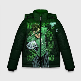 Зимняя куртка для мальчиков 3D с принтом Green Lantern в городе Новоалтайск, ткань верха — 100% полиэстер; подклад — 100% полиэстер, утеплитель — 100% полиэстер | длина ниже бедра, удлиненная спинка, воротник стойка и отстегивающийся капюшон. Есть боковые карманы с листочкой на кнопках, утяжки по низу изделия и внутренний карман на молнии. 

Предусмотрены светоотражающий принт на спинке, радужный светоотражающий элемент на пуллере молнии и на резинке для утяжки | dc | dc comics | green lantern | shtatjl | зеленый фонарь