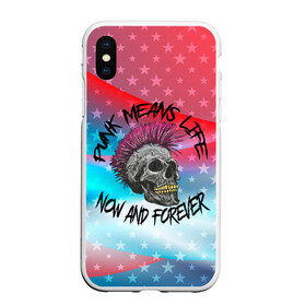 Чехол для iPhone XS Max матовый с принтом Punks Means Life Now в городе Новоалтайск, Силикон | Область печати: задняя сторона чехла, без боковых панелей | punk | punks | punks means life | punks not dead | ирокез | металл | металлист | музыкант | нефор | неформал | неформалы | панк | панки | тяжелая музыка
