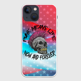 Чехол для iPhone 13 mini с принтом Punks Means Life Now в городе Новоалтайск,  |  | punk | punks | punks means life | punks not dead | ирокез | металл | металлист | музыкант | нефор | неформал | неформалы | панк | панки | тяжелая музыка