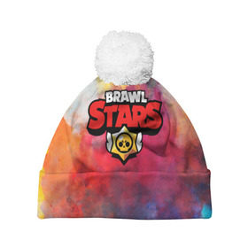 Шапка 3D c помпоном с принтом BRAWL STARS в городе Новоалтайск, 100% полиэстер | универсальный размер, печать по всей поверхности изделия | android | brawl stars | crow | games | leon | mobile game | stars | бравл старс | ворон | игры | леон | мобильные игры