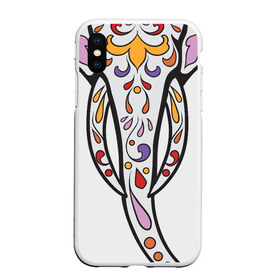 Чехол для iPhone XS Max матовый с принтом Слон - сахарный череп в городе Новоалтайск, Силикон | Область печати: задняя сторона чехла, без боковых панелей | day of the dead | голова слона   сахарный череп | дня мертвых | мексиканский череп | розами | сердцем. дизайн для хэллоуина | украшенный цветами