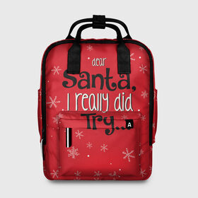 Женский рюкзак 3D с принтом Dear Santa в городе Новоалтайск, 100% полиэстер | лямки с регулируемой длиной, сверху ручки, чтобы рюкзак нести как сумку. Основное отделение закрывается на молнию, как и внешний карман. Внутри два дополнительных кармана, один из которых закрывается на молнию. По бокам два дополнительных кармашка, куда поместится маленькая бутылочка
 | santa | дед мороз | каникулы | мороз | новогодний свитер | новый год | оливье | праздник | рождество | санта клаус | свитер новогодний | снег | снегурочка | снежинки