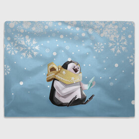 Плед 3D с принтом New Year Penguin в городе Новоалтайск, 100% полиэстер | закругленные углы, все края обработаны. Ткань не мнется и не растягивается | Тематика изображения на принте: happy new year | santa | дед мороз | каникулы | мороз | новогодний свитер | новый год | оливье | праздник | рождество | санта клаус | свитер новогодний | снег | снегурочка | снежинки