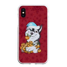 Чехол для iPhone XS Max матовый с принтом Christmas Husky в городе Новоалтайск, Силикон | Область печати: задняя сторона чехла, без боковых панелей | happy new year | santa | дед мороз | каникулы | мороз | новогодний свитер | новый год | оливье | праздник | рождество | санта клаус | свитер новогодний | снег | снегурочка | снежинки
