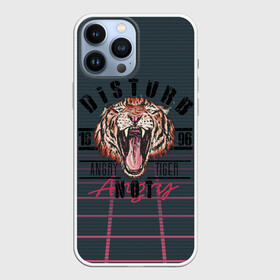Чехол для iPhone 13 Pro Max с принтом Злой тигр Angry Tiger в городе Новоалтайск,  |  | Тематика изображения на принте: 1996 | агрессивный | большая кошка | голова | злой | клыки | кошка | крупная кошка | лев | тигр