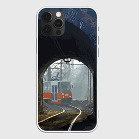 Чехол для iPhone 12 Pro Max с принтом Трамвай в городе Новоалтайск, Силикон |  | Тематика изображения на принте: rails | railway | tram | trees | tunnel | деревья | железная дорога | рельсы | тоннель | трамвай