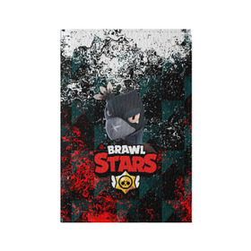 Обложка для паспорта матовая кожа с принтом BRAWL STARS CROW в городе Новоалтайск, натуральная матовая кожа | размер 19,3 х 13,7 см; прозрачные пластиковые крепления | android | brawl stars | crow | games | leon | mobile game | stars | бравл старс | ворон | игры | леон | мобильные игры