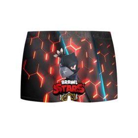 Мужские трусы 3D с принтом BRAWL STARS CROW в городе Новоалтайск, 50% хлопок, 50% полиэстер | классическая посадка, на поясе мягкая тканевая резинка | android | brawl stars | crow | games | leon | mobile game | stars | бравл старс | ворон | игры | леон | мобильные игры