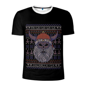 Мужская футболка 3D спортивная с принтом Vikings Xmas Sweater в городе Новоалтайск, 100% полиэстер с улучшенными характеристиками | приталенный силуэт, круглая горловина, широкие плечи, сужается к линии бедра | christmas | king | new | ragnar | skandinavia | snow | snowflakes | valhalla | vikings | xmas | year | вальхалла | викинги | год | король | новый | рагнар | рождество | скандинавия | снег
